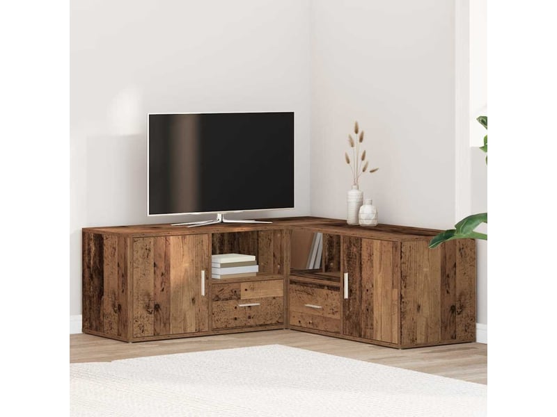  Armoire d'angle, armoire de rangement vieux bois 200x40x45 cm bois d'ingénierie  - Conforama B
