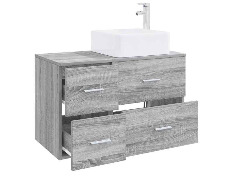  Ensemble de mobilier de salle de bain 2 pcs sonoma gris shl3433  - Conforama C