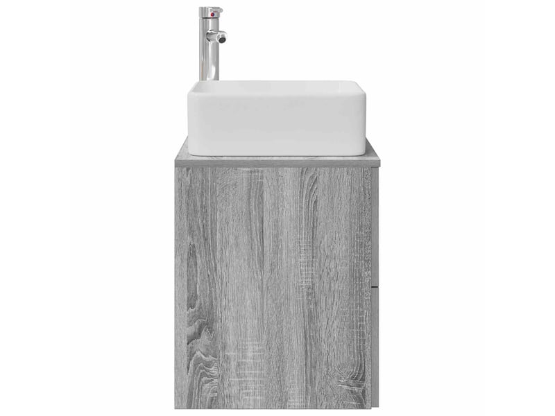  Vanité de lavabo mural, meuble de rangement sonoma gris 53x34.5x63 cm  - Conforama D