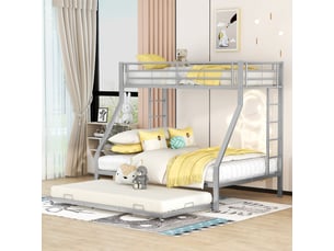 Lit combiné 90x190 cm    coloris argenté