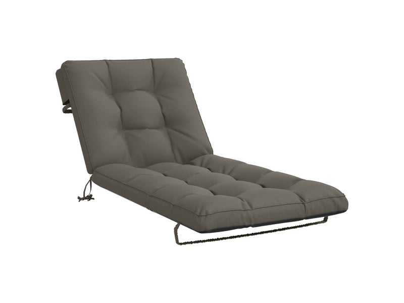  Coussin de transat, coussin pour bain de soleil vianen 100 % polyester gris 200 x 80 x 8 cm cf56311  - Conforama A