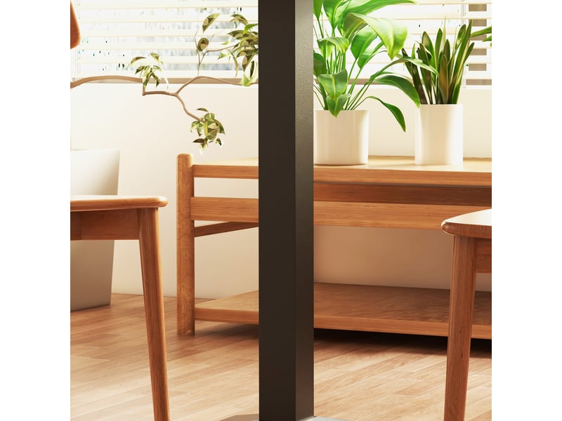  Table à manger carrée pour 2 personnes 70x70x75cm table de cuisine plateau effet bois piétement en acier marron foncé  - Conforama R