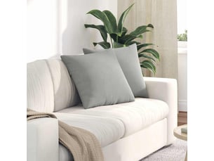 Lot de 2 coussins de canapé, coussins décoratifs tissu gris clair 50 x 50 cm cf58841
