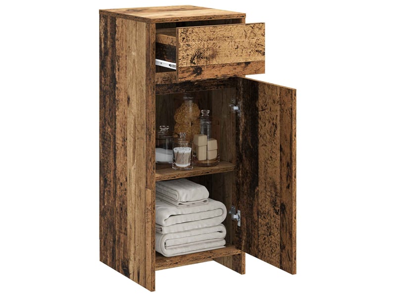  Armoire de salle de bain, meuble de rangement bois ancien 35x36.5x85 cm  - Conforama C