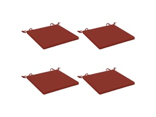 Lot de 4 coussins de siège, coussins d'assise soest 100 % polyester rouge cf60525