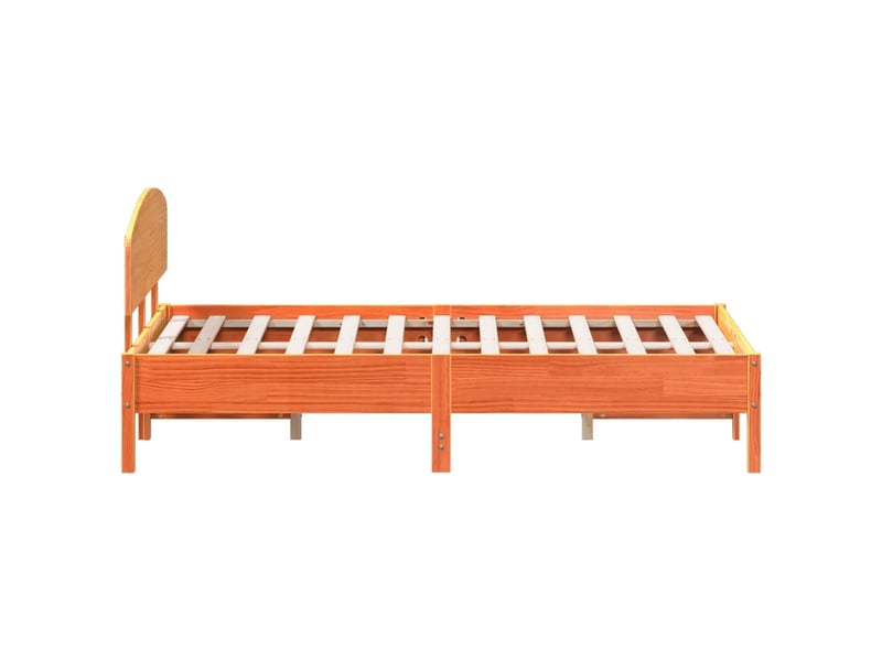  Lit double- lit adulte -  cadre de lit sans matelas  marron 140x190cm bois pin massif  - Conforama D