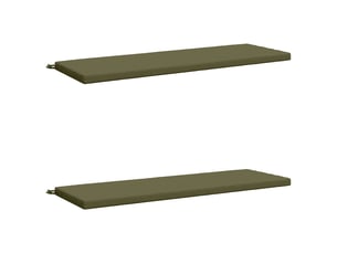 Lot de 2 coussins de banc, coussins d'assise soest 100 % polyester vert olive cf57576