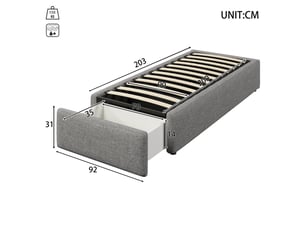 Lit mezzanine 90x200 cm <strong></strong> <strong></strong> coloris gris