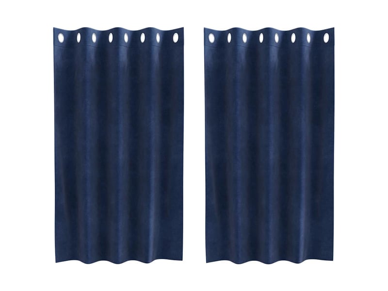  Lot de 2 rideaux, rideaux de fenêtre bleu foncé 140 x 140 cm velours cf43987  - Conforama A