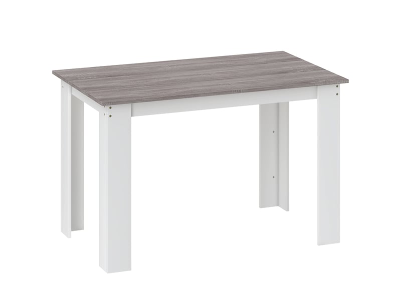  Table à manger table de cuisine moderne avec grand plateau 4-6 personnes en panneau de particules gris 120x69x75cm  - Conforama B