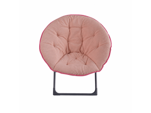 Fauteuil lune pliable en peau de mouton rose, chaise portable douce et confortable, design compact