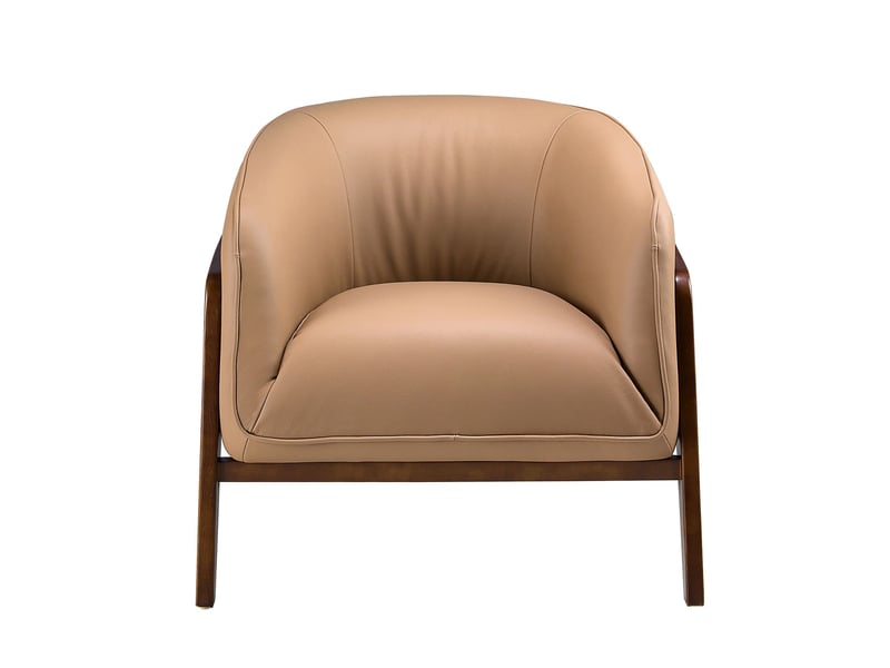  Fauteuil en cuir marron 5197 - Conforama E
