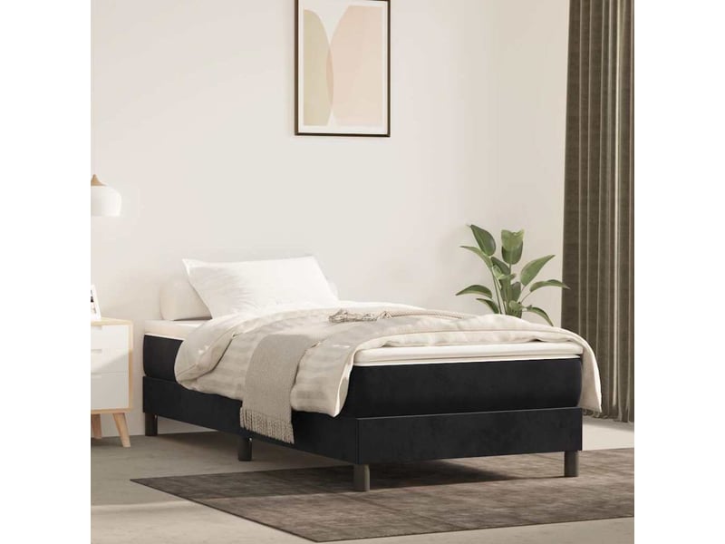 Matelas de lit à ressorts ensachés fermeté moyenne noir 80x200x20 cm velours - Conforama B
