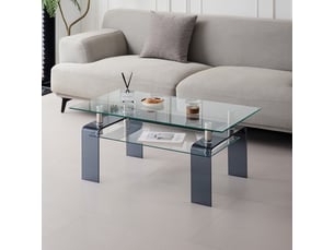 Table basse rectangulaire coloris gris <strong></strong> <strong>Fay Lum</strong> - 55 cmx100 cm