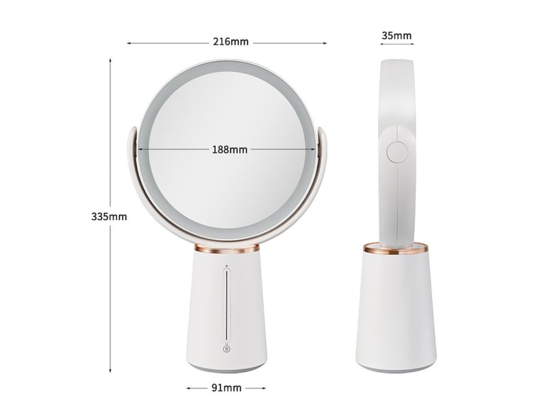  Miroir maquillage lumineux grossissant 10x1x, miroir de maquillage double face 2500mah rechargeable  - Conforama B