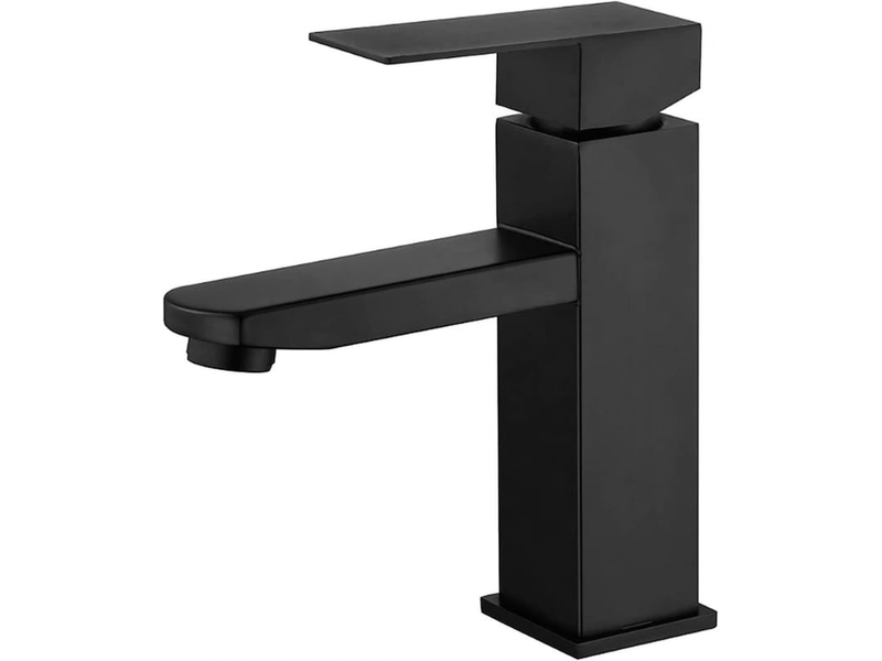  Mitigeur de lavabo monocommande en acier inoxydable noir (flexible inclus), robinet d'évier, mitigeur de salle de bain FC-LJY-04658JY - Conforama A