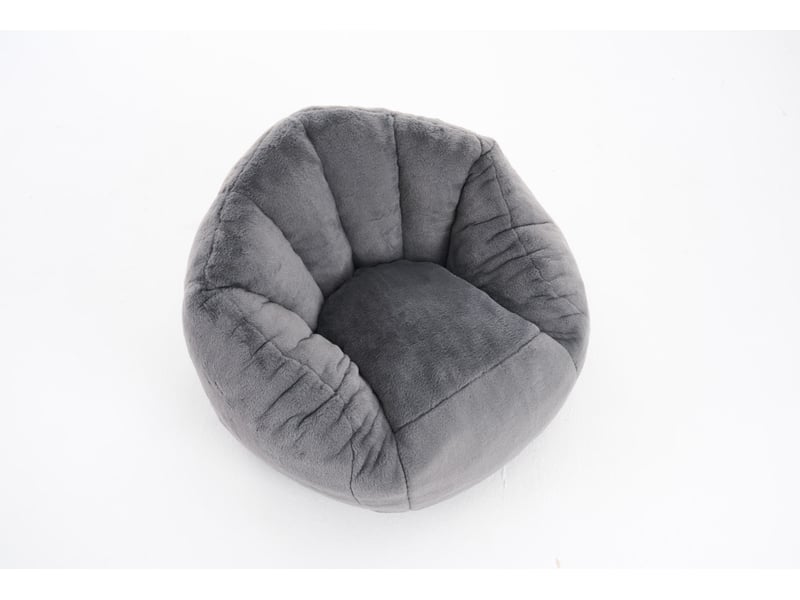 Fauteuil pouf enfant avec forme ergonomique et assise moelleuse pour coin lecture en polyester gris 75 × 70 × 52 cm - Conforama A