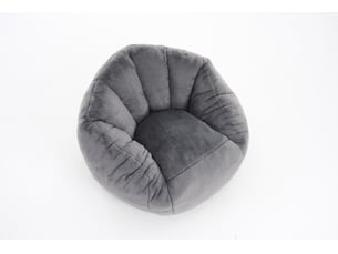 Fauteuil pouf enfant avec forme ergonomique et assise moelleuse pour coin lecture en polyester gris 75 × 70 × 52 cm
