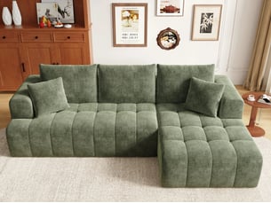 Canapé d'angle compressé gauche fixe <strong>BIQZUYA</strong> <strong></strong> 3 places Tissu
