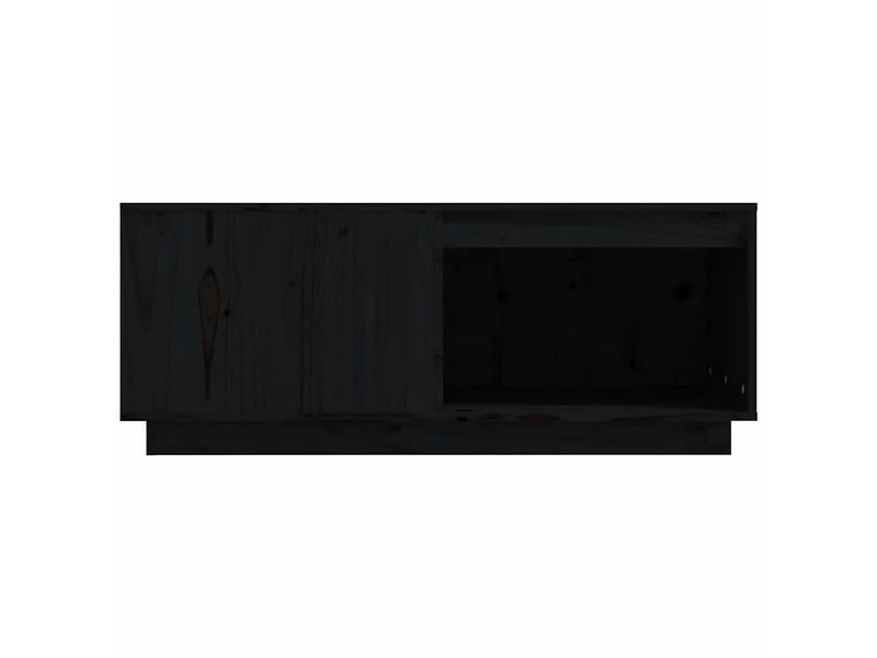  Table basse - table de salon - table à thé noir 100x101x40,5 cm bois massif de pin  - Conforama E