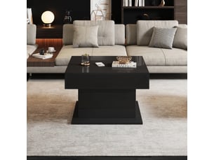 Table basse rectangulaire coloris noir <strong></strong> <strong></strong> - 70 cmx70 cm