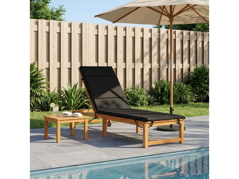  Coussin de transat, coussin pour bain de soleil gemert 100 % polyester noir 200 x 50 x 3 cm cf56176  - Conforama B