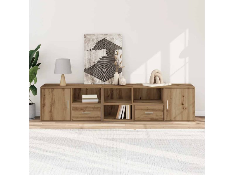  Armoire d'angle, armoire de rangement chêne artisanal 200x40x45 cm bois d'ingénierie  - Conforama C