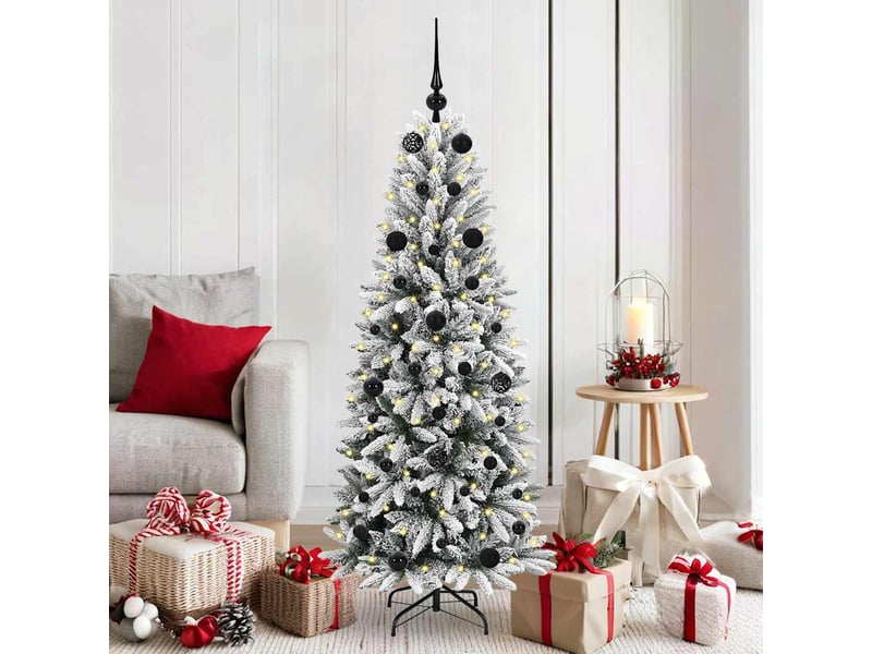  Sapin de noël artificiel, arbre de noël blanc 150 cm shl9152  - Conforama B