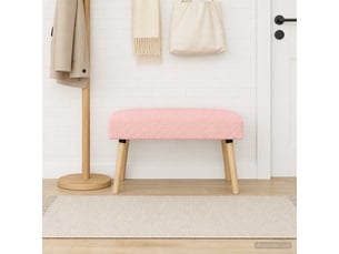 Banc rembourré, banc de lit, banc uni rose 80x40x46 cm bouclé