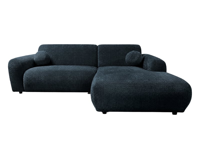 Louise - canapé d'angle droit 4 places en velours texturé - best mobilier - bleu LOUISE - Conforama A