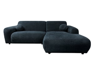 Canapé d'angle droit fixe BESTMOBILIER LOUISE 4 places Velours Bleu