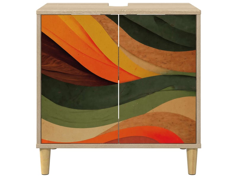  Armoire de salle de bain, meuble de rangement bonn sonoma 60x40x60 cm  - Conforama E