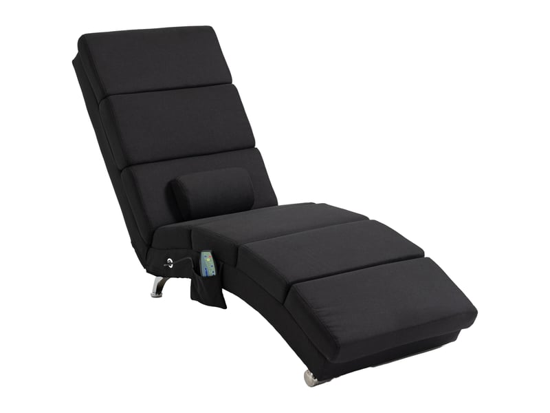  Fauteuil relax chaise longue de relaxation ergonomique, massant et chauffant avec télécommande noir 56 x 168 x 84 cm  - Conforama B