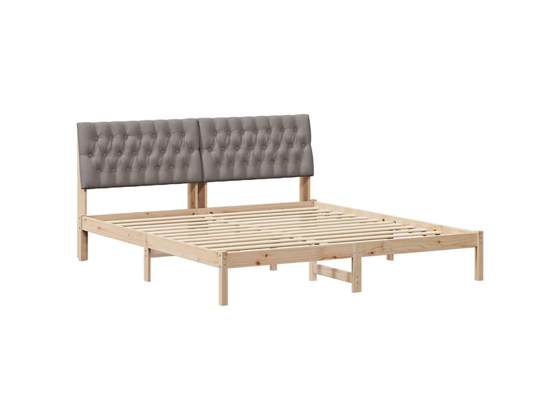  Lit double- lit adulte -  cadre de lit avec tête de lit rembourrée marron 180 x 200 cm  - Conforama A