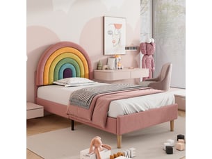 Lit simple 90x200 cm <strong>HAUSS SPOLE</strong>  <strong></strong> coloris rose