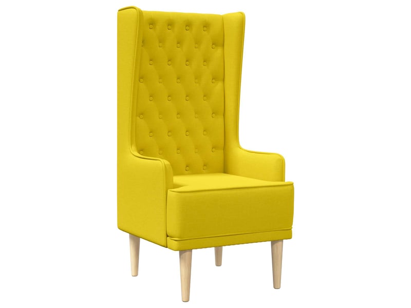  Vidaxl chaise à dossier haut avec boutons capitonnés jaune clair tissu  - Conforama A