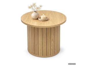 Table basse rond(e) coloris naturel AKORD NUBO - 48 cmx48 cm