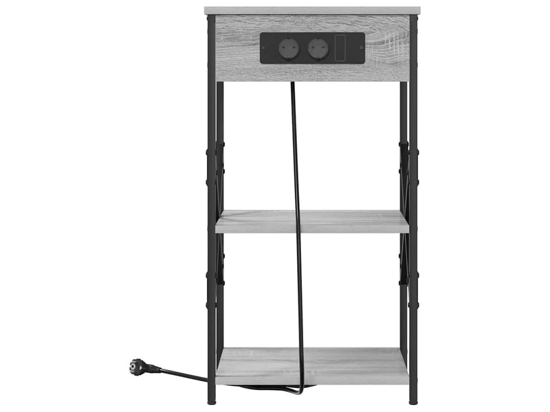  Table de chevet - cabinet de chevet - table de nuit avec étagère 2 pc gris sonoma 41 x 31 x 76 cm  - Conforama E