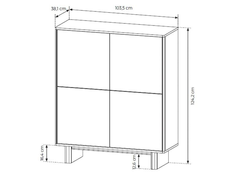  Buffet hasareti, enfilade 4 étagères, 104x38x124h cm chêne marron Hasareti - Conforama C