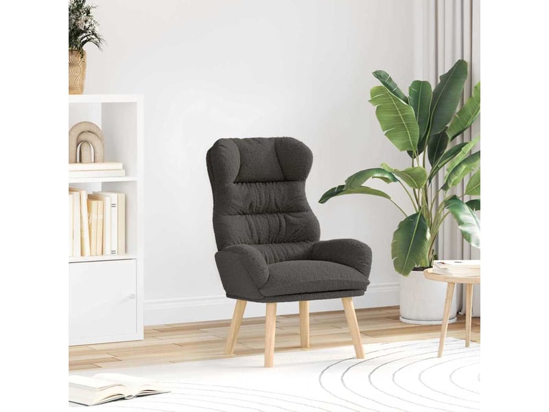  Fauteuil salon, fauteuil relax gris foncé 69 x 74 x 93 cm tissu sherpa shl2417  - Conforama B