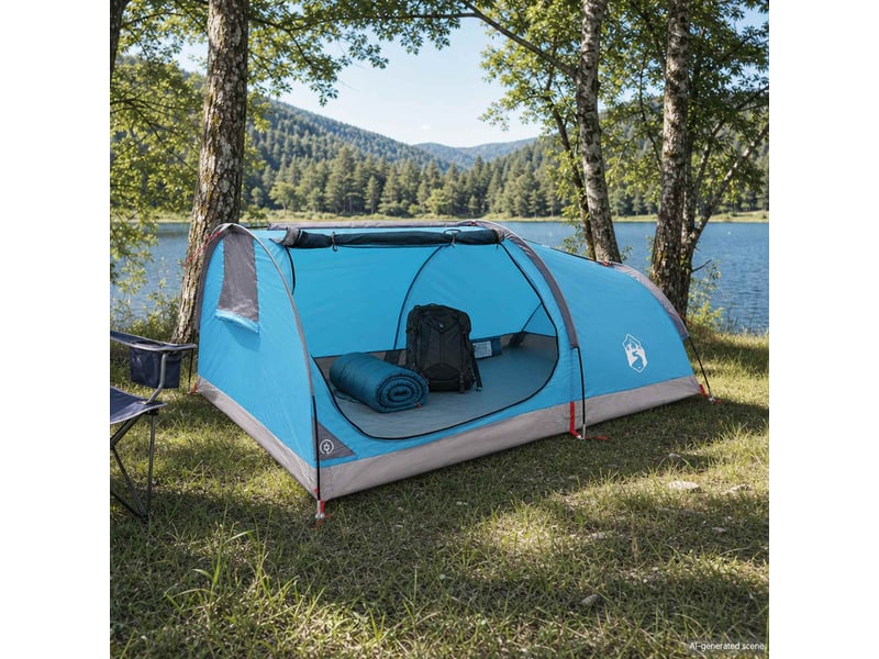  Tente de camping, tente de randonnée imperméable 1 personne bleu  - Conforama B
