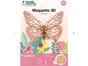 Papillon maquette 3d en bois