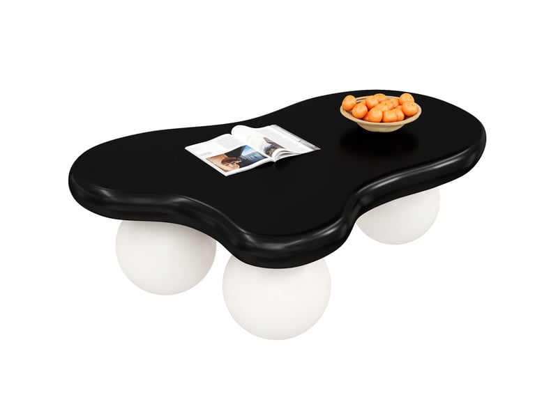  Table basse led en forme de nuage avec bords arrondis, pour salon et chambre d’enfant, 95 × 62,5 × 32 cm  - Conforama A