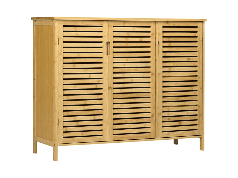  Meuble à chaussures 3 portes en bambou 100 x 35 x 80 cm  - Conforama B