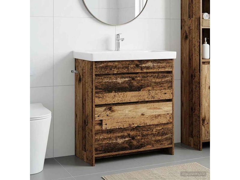  Meuble sous lavabo de salle de bain, commode bois ancien shl2987  - Conforama B