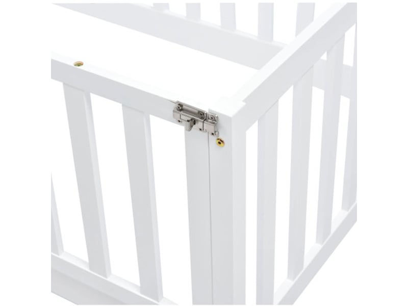  Lit au sol pour enfants en bois massif 90x200cm avec clôture et porte,blanc lit enfant blanc - Conforama E