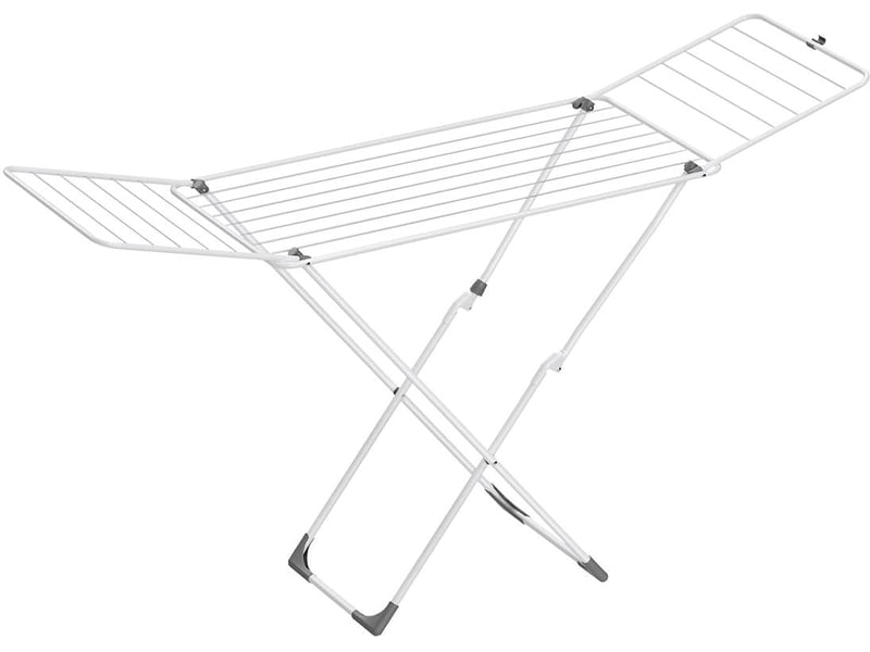  Séchoir à linge pliable avec barres support de séchage 50 x 182 x 102,5 cm en acier blanc 12_0011140  - Conforama A