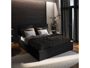 Lit coffre 200x200 cm <strong>MASSENO</strong> <strong></strong> coloris noir