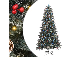 Sapin de noël - arbre de noël artificiel vert 240 cm pvc, plastique et acier