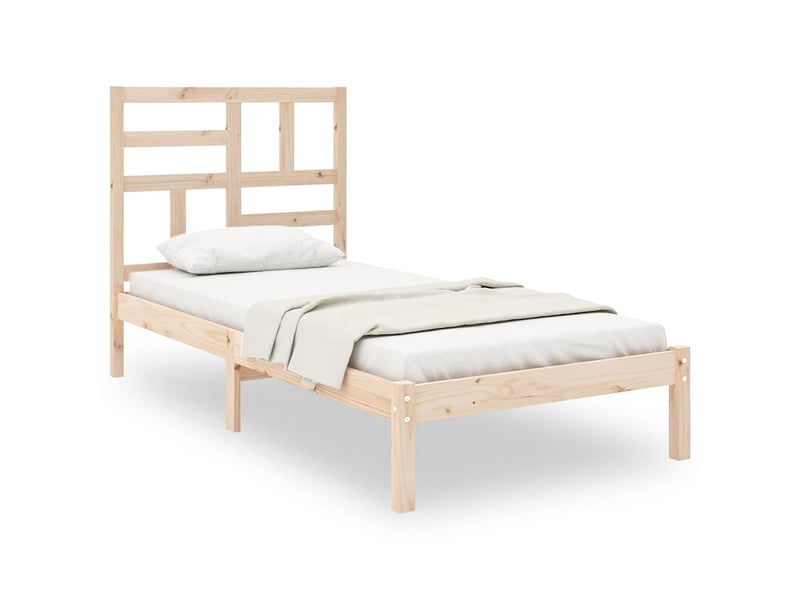 Lit simple- lit adulte - cadre de lit sans matelas bois massif 90x190 cm - Conforama A